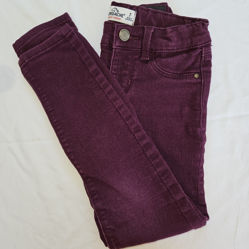 Jordache girl's super skinny jeans. Plum. Size 7